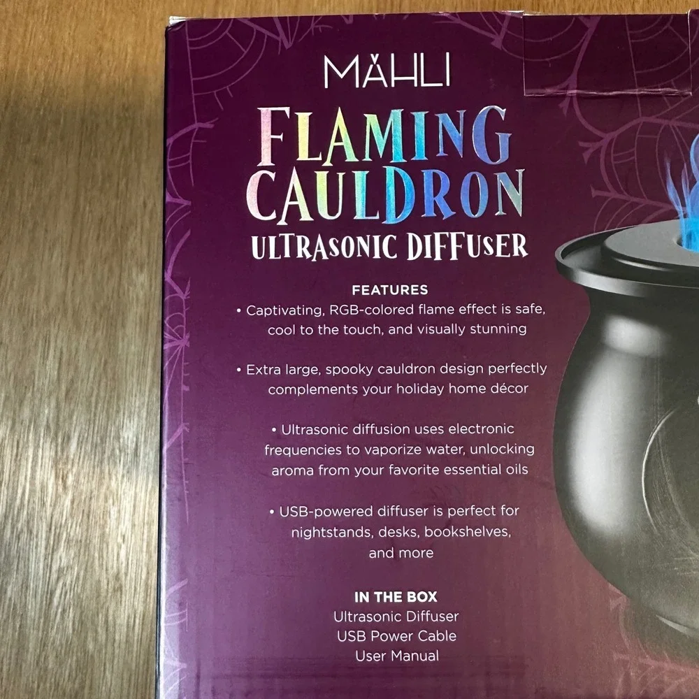 Mahli Flaming Cauldron Ultrasonic Diffuser Color Changing Flame Aroma Therapy